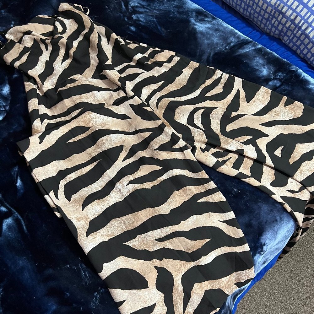 Wide Leg Tiger Print Jumpsuit